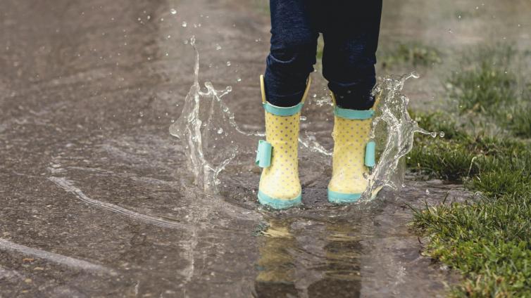 Rain boots in the rain